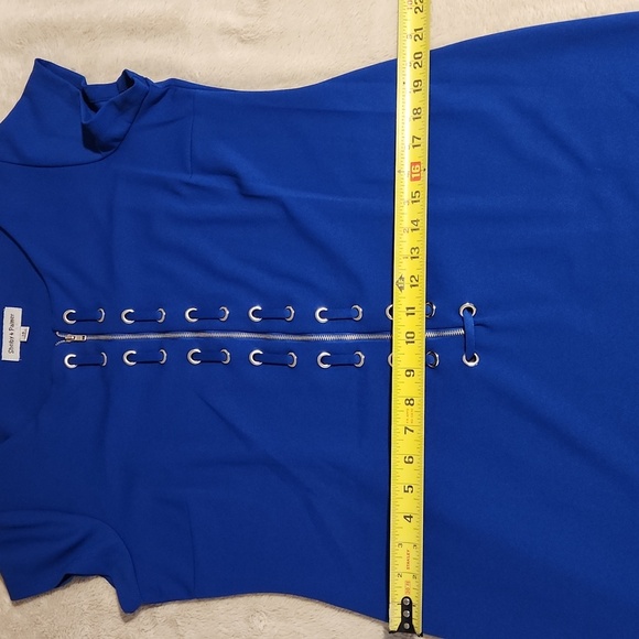 SHELBY &PALMER WOMEN'S  SIZE 14 BLUE SLEEVELESS DREES. - Picture 6 of 7